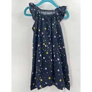 J. Crew Crewcuts Girl’s Ruffled Cap Sleeve Nightgown Navy Stars Size 2 NWT​